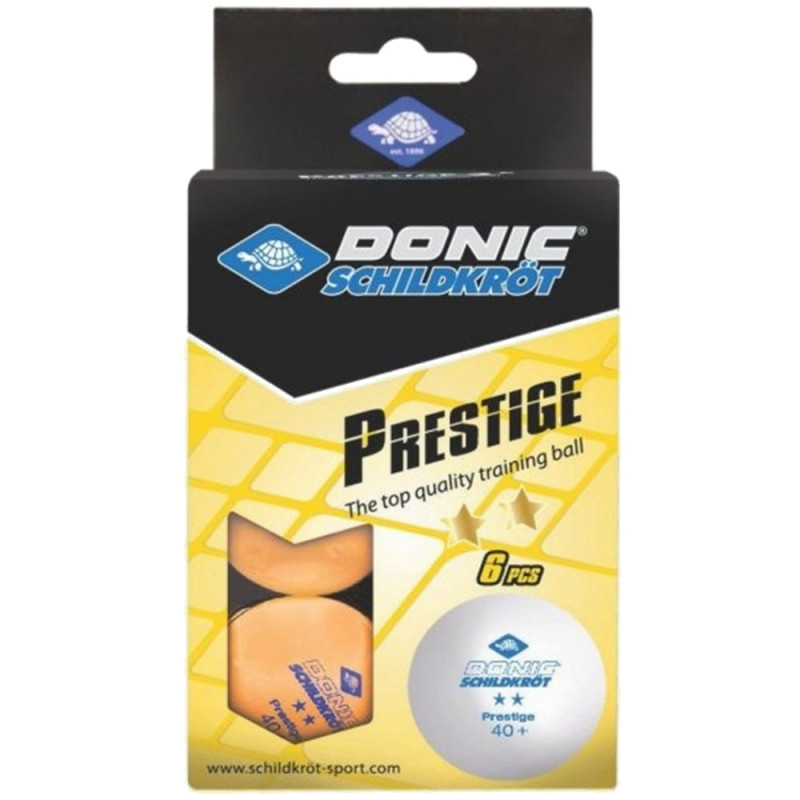 М'ячі для настільного тенісу Donic Prestige 2* 40+ Orange 6 pcs