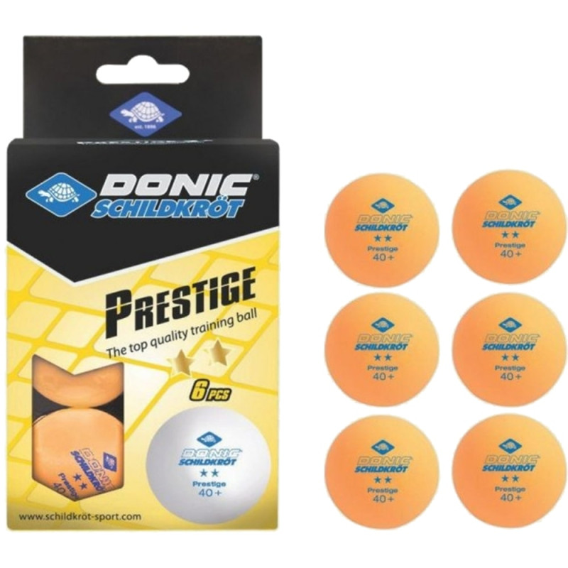 М'ячі для настільного тенісу Donic Prestige 2* 40+ Orange 6 pcs
