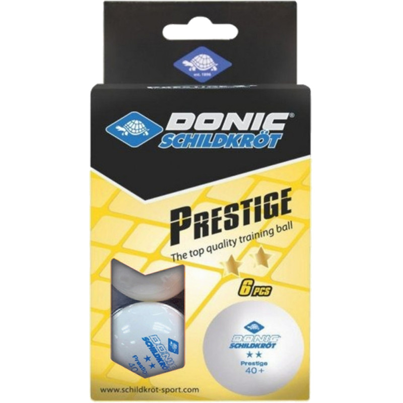 М'ячі для настільного тенісу Donic Prestige 2* 40+ White 6 pcs