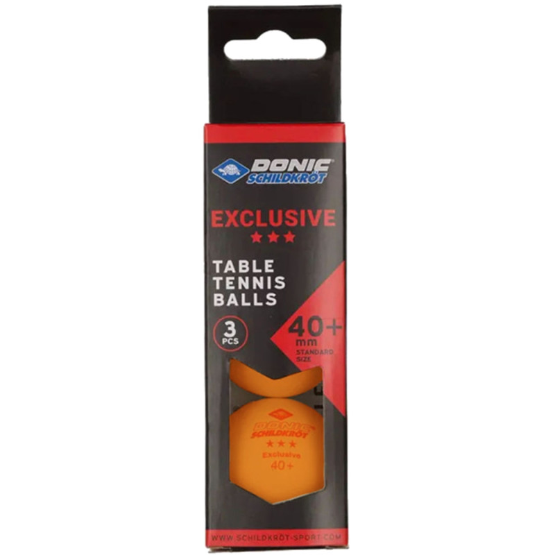 М'ячі для настільного тенісу Donic Exclusive 3* 40+ Orange 3 pcs