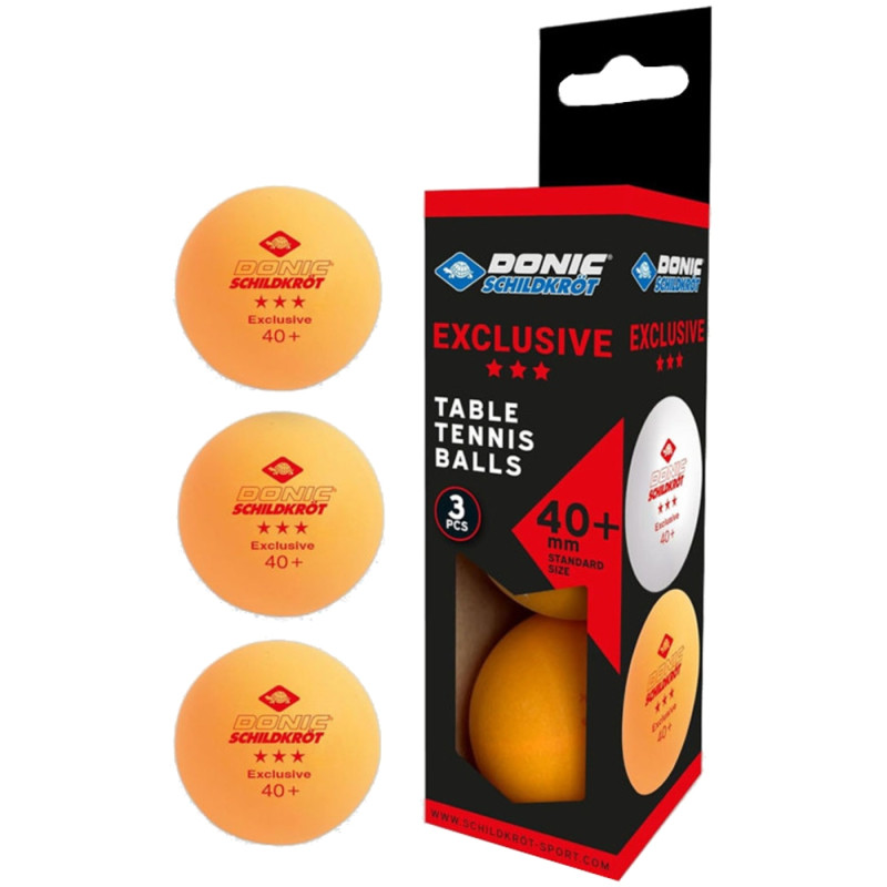 М'ячі для настільного тенісу Donic Exclusive 3* 40+ Orange 3 pcs