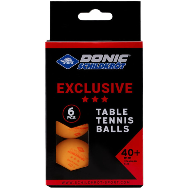 М'ячі для настільного тенісу Donic Exclusive 3* 40+ Orange 6 pcs